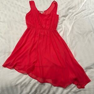Love Fire Brand asymmetrical pink dress, size M